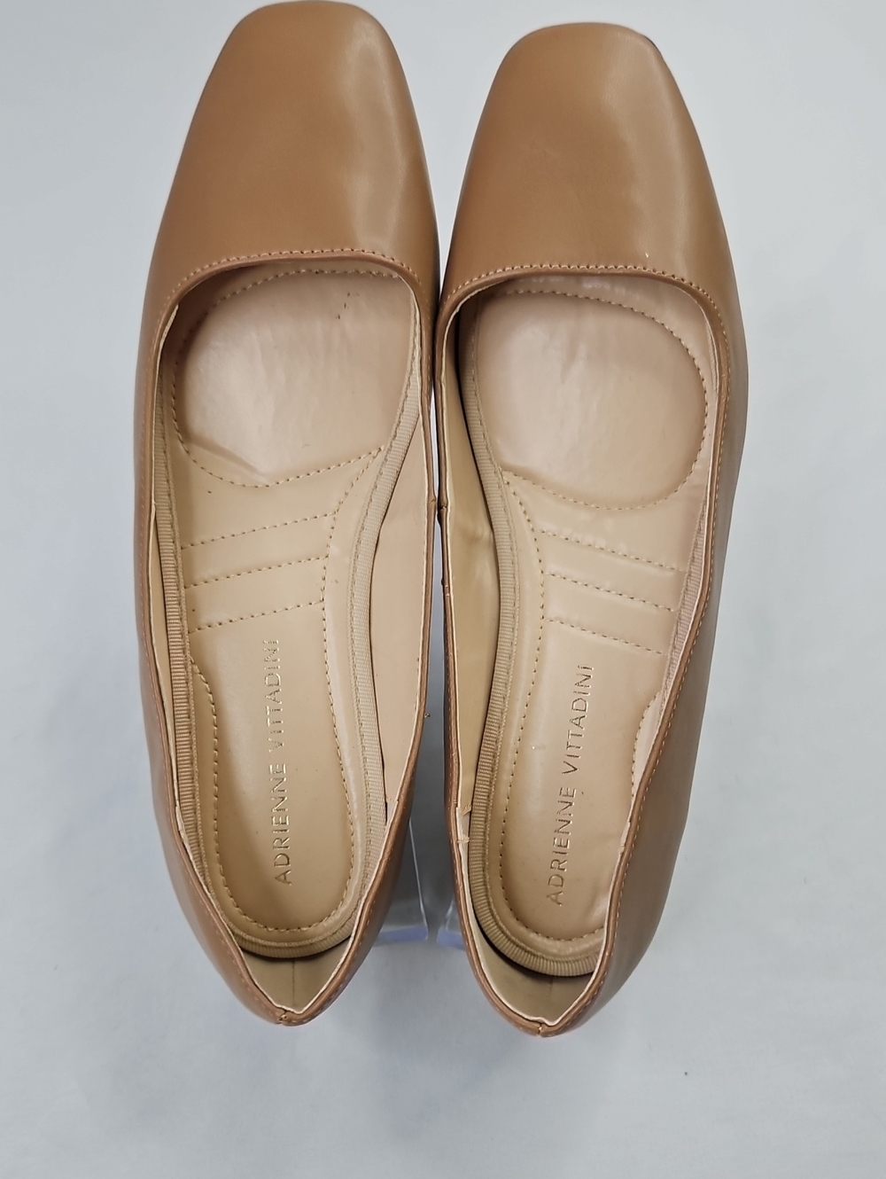 Adrienne Vittadini AV-Palmer Light Brown Square-Toe Wedge Size 9